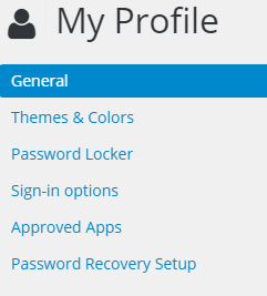 My profile options. 